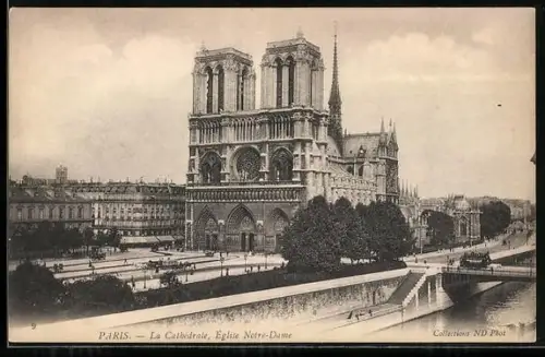 AK Paris, La Cathédrale, Église Notre-Dame