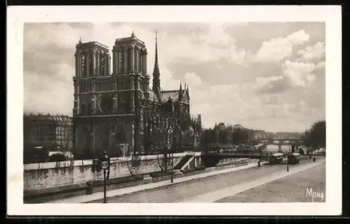 AK Paris, Notre-Dame et la Seine, vue prise du Quai St. Michel