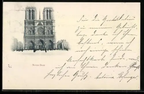 AK Paris, Cathédrale Notre-Dame