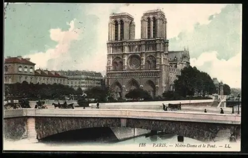 AK Paris, Notre-Dame et le Pont