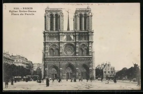 AK Paris, Eglise Notre-Dame, Place du Parvis