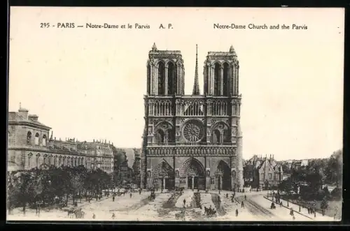 AK Paris, Notre-Dame et le Parvis