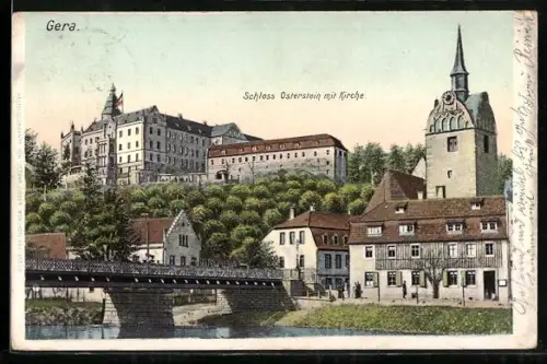 AK Gera, Schloss Osterstein mit Kirche