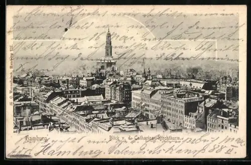AK Hamburg, Blick vom St. Catharinen-Kirchturm