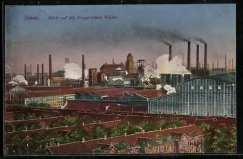 AK Essen, Blick auf die Krupp`schen Werke