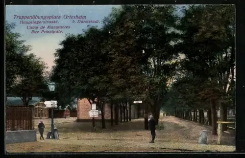 AK Griesheim /Darmstadt, Truppenübungsplatz, Hauptlagerstrasse