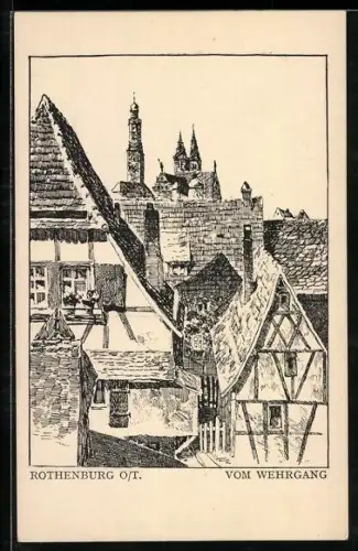 AK Rothenburg o/T., Vom Wehrgang