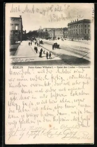 AK Berlin, Palais Kaiser Wilhelm I., Unter den Linden, Universität