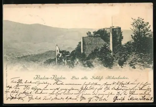 AK Baden-Baden, Das alte Schloss Hohenbaden
