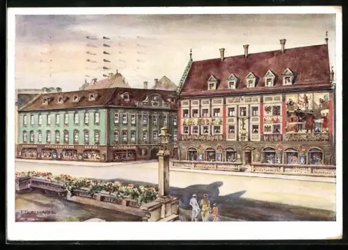 AK Augsburg, Weberhaus und Geschäftshaus Kuttler & Sehr