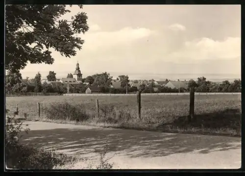 AK Kammerforst /Mühlhausen, Ortsansicht mit Kirche und Feldern