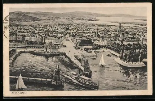 AK Konstanz /Bodensee, Blick auf den Hafen