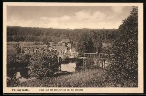 AK Fallingbostel, Blick auf die Badewiese an der Böhme