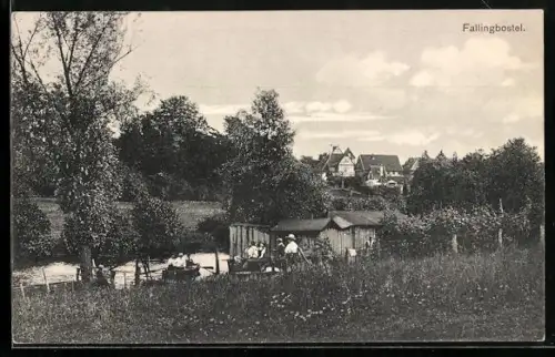 AK Fallingbostel, Flusspartie im Ort
