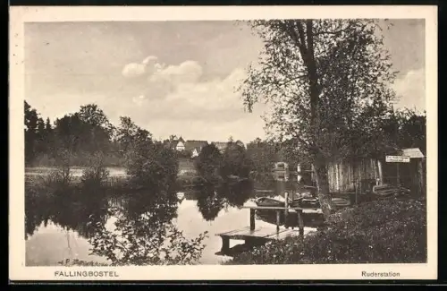 AK Fallingbostel, Ruderstation am Ufer