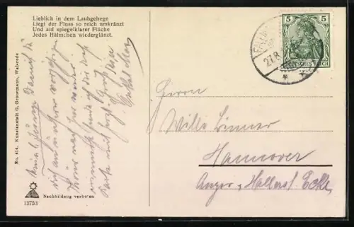 AK Fallingbostel /Lüneburger Heide, Flusslandschaft mit Ruderboot