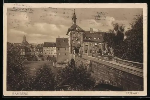 AK Bamberg, Blick zum Rathaus