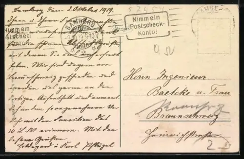 AK Bamberg, Blick zum Rathaus