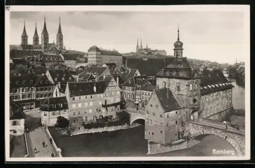 AK Bamberg, Ortsansicht mit Brücke