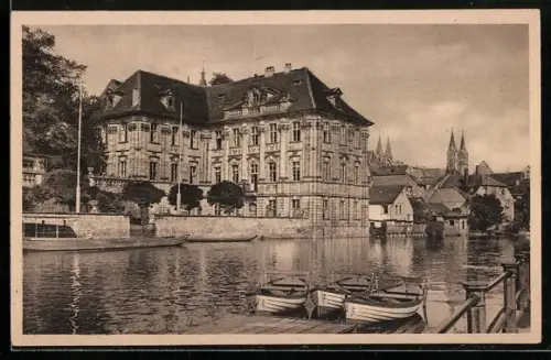 AK Bamberg, Concordia, Flussansicht mit Booten