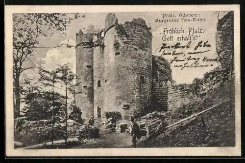 AK Dahn /Pfälz. Schweiz, Burgruine Neu-Dahn