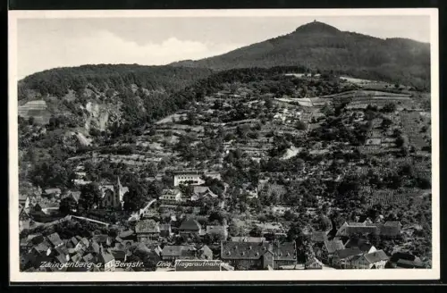AK Zwingenberg a. d. Bergstr., Ortsansicht vom Flugzeug aus
