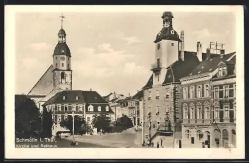 AK Schmölln i. Thür., Kirche und Rathaus