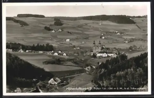 AK St. Peter /Schwarzwald, Klosteransicht, Landschaft