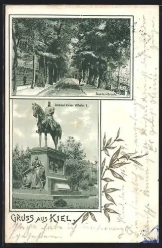 AK Kiel, Düsternbrook, Denkmal Kaiser Wilhelm I