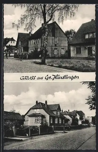 AK Gr. Häuslingen, Wohnhäuser und Strassenansicht