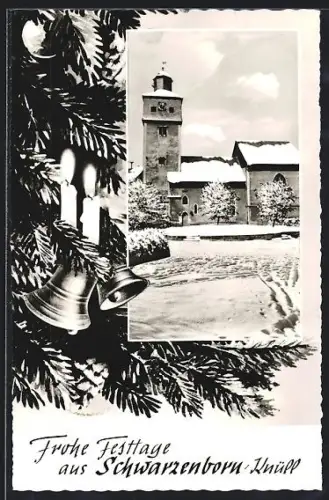 AK Schwarzenborn /Knüll, Kirche im Winter