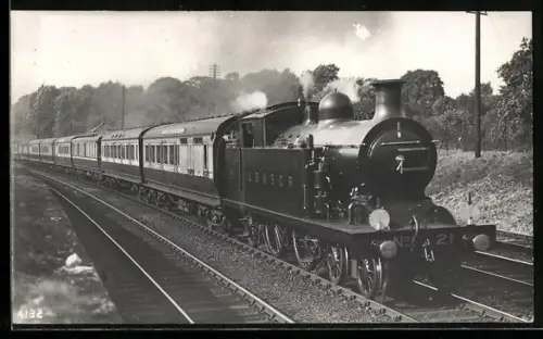 AK Britische Lokomotive Nr. 21 der LB & SCR, Baujahr 1907, englische Eisenbahn