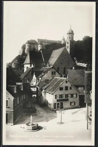 AK Heidenheim a. d. Br., Schloss Hellenstein, Eugen-Jaekle-Platz, Kirche