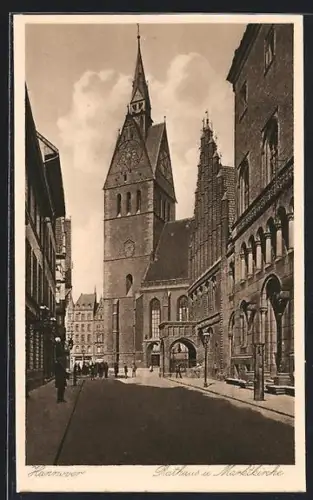 AK Hannover, Rathaus und Marktkirche