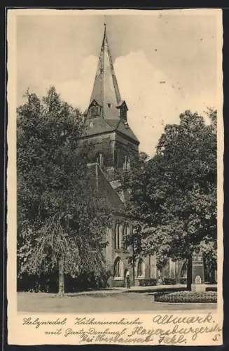 AK Salzwedel, Katharinenkirche, Gartz-Denkmal