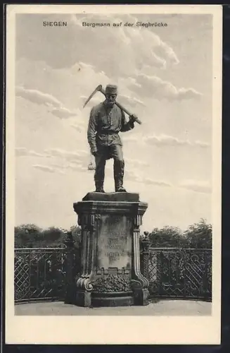 AK Siegen, Bergmann auf der Siegbrücke