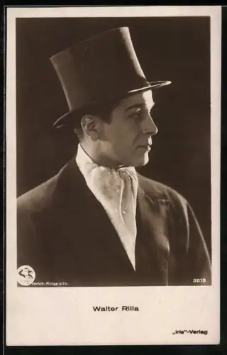 AK Schauspieler Walter Rilla mit Zylinder