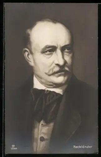 AK Portrait Friedrich Wilhelm Hackländer im Anzug