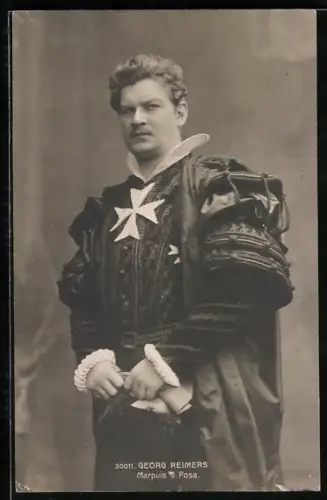 AK Schauspieler Georg Reimers in adliger Kleidung als Marquis Posa