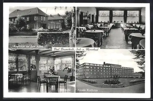 AK Bad Bramstedt, Kurhaus an den Auen, Speisesaal, Veranda, Neues Kurhaus