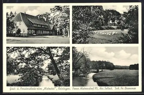 AK Reiningen /Wietzendorf, Gasthaus und Pension zum Wietzetal, Inh. Fr. Brammer, Landschaftsansichten