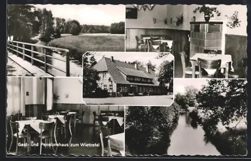 AK Reiningen /Kr. Soltau, Gast- und Pensionhaus zum Wietzetal, Innenansichten, Brücke