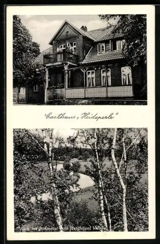 AK Vierde bei Fallingbostel, Gasthaus Heideperle, Böhmetal vom Heidhügel aus