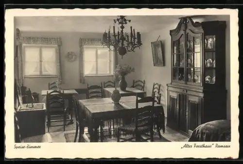 AK Ramsau b. Berchtesgaden, Gasthaus Altes Forsthaus, Speise-Zimmer