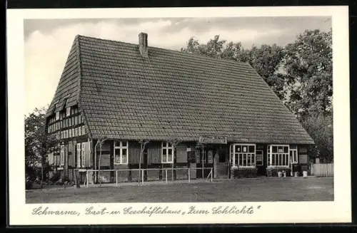 AK Schwarme /Kr. Grafschaft Hoya, Gast- und Geschäftshaus Zum Schlichte Joh. Niebuhr