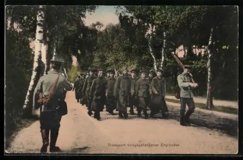 AK Transport kriegsgefangener Engländer in Uniform