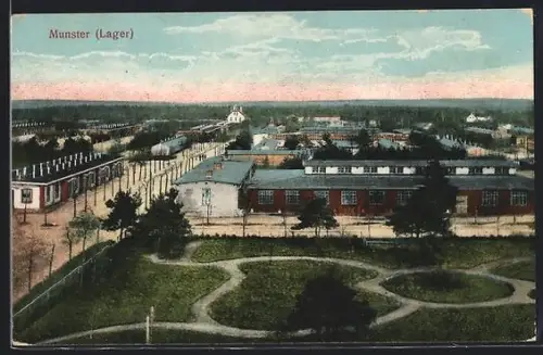 AK Munster /Lager, Lagergelände mit Baracken
