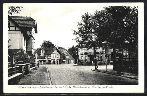 AK Munster-Lager /Lüneburger Heide, Ecke Bockelmann und Lüneburgerstrasse