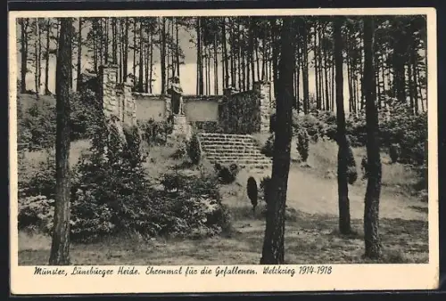 AK Munster /Lüneburger Heide, Ehrenmal für die Gefallenen, Weltkrieg 1914-1918