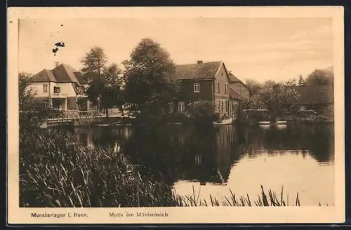 AK Munsterlager i. Hann., Motiv am Mühlenteich